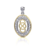 Celtic Knotwork Sterling Silver with 14K Gold accent Pendant  MPD4133