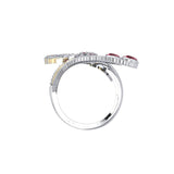 Mythical Phoenix arise! ~ Sterling Silver Jewelry Ring with 14k Gold and Gemstone Accents MRI1741 - Jewelry