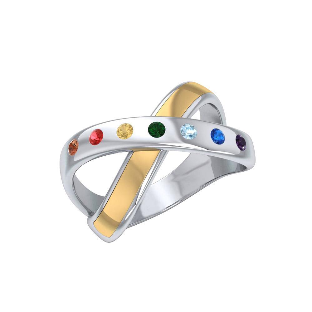 Start your journey towards healing ~ Ring with 14k gold vermeil and set gemstones MRI490 - Jewelry