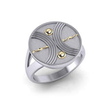 Balance Sterling Silver with 14K Gold Accent Ring by Sibylle Grummes MRI626