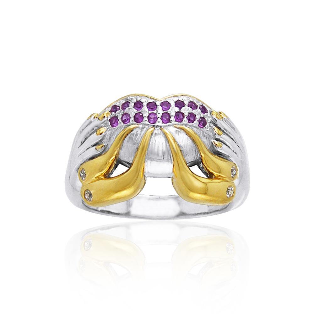 Excellent work of a creative mind ~ Dali-inspired fine Sterling Silver Ring in 14k Gold accent MRI764 - Jewelry
