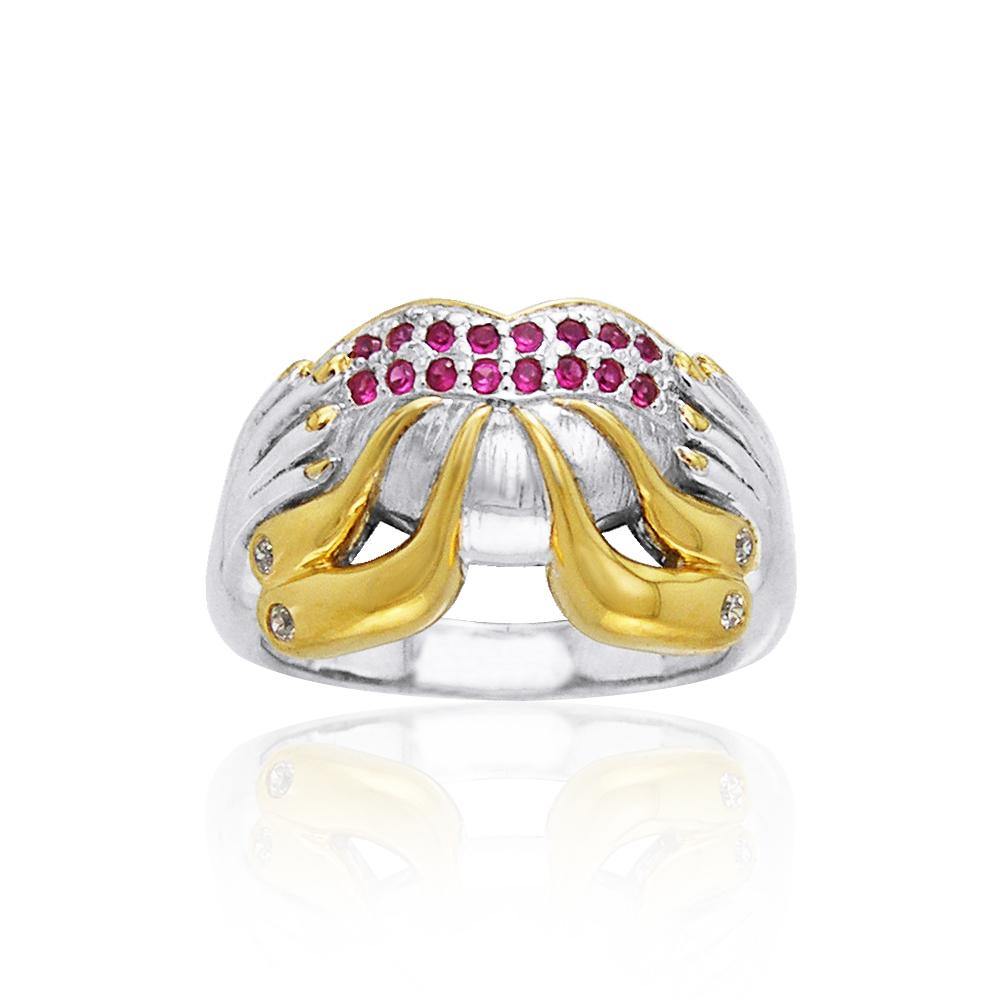 Excellent work of a creative mind ~ Dali-inspired fine Sterling Silver Ring in 14k Gold accent MRI764 - Jewelry