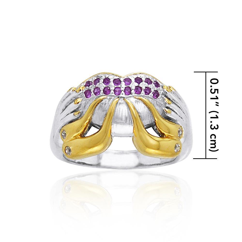 Excellent work of a creative mind ~ Dali-inspired fine Sterling Silver Ring in 14k Gold accent MRI764 - Jewelry