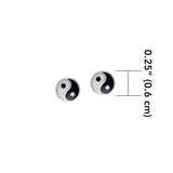 Yin Yang Silver Post Earrings NE016 - Jewelry