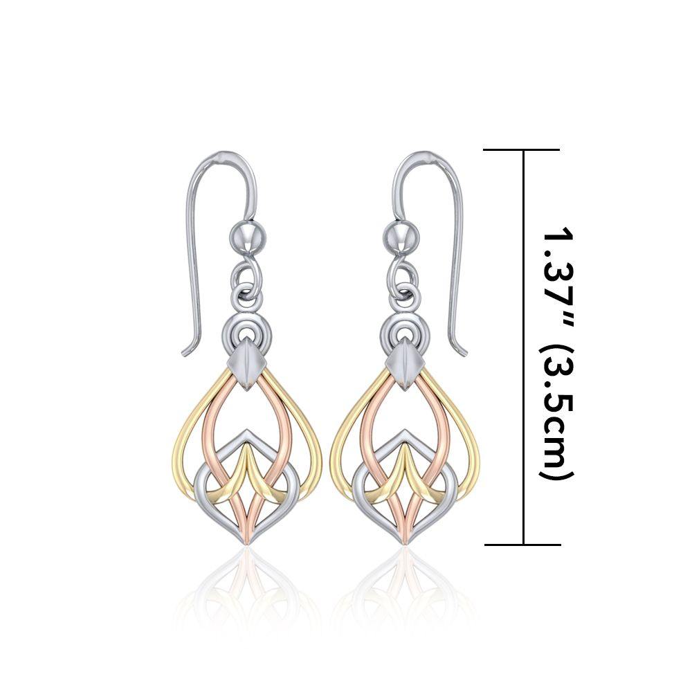 Celtic Knotwork Three Tone Earrings OTE140 - Jewelry