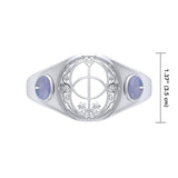 Chalice Well Silver Cuff Bracelet with Gems TBA003 - Jewelry