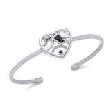 Fantastic Contemporary Design Heart Silver Cuff Bracelet TBA137 - Jewelry