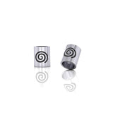 Cylinder with Spiral Silver Bead TBD017 - Jewelry