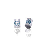 Cylinder with Spiral Silver Bead TBD017 - Jewelry
