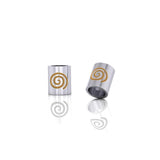 Cylinder with Spiral Silver Bead TBD017 - Jewelry