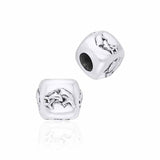 Square Dolphin Silver Bead TBD039 - Jewelry