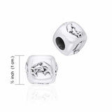 Square Dolphin Silver Bead TBD039 - Jewelry
