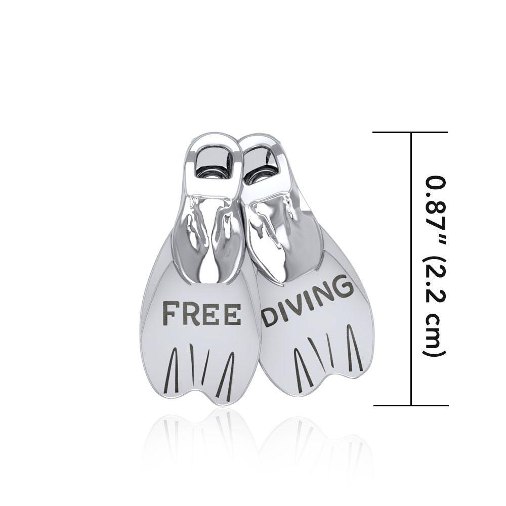 Dive Fins Sterling Silver Bead TBD351 - Jewelry