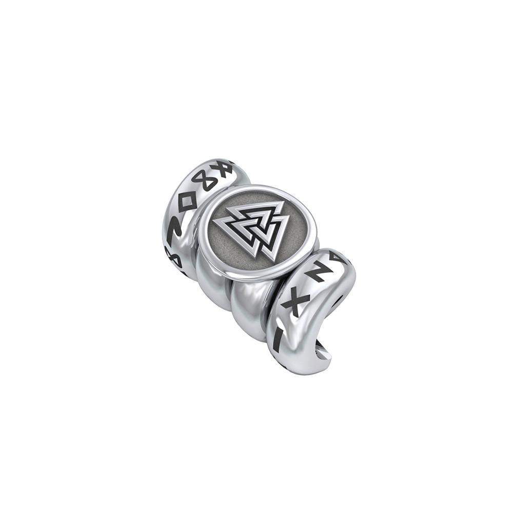 Norse Viking Valknut with Rune Symbol Silver Bead TBD362 - Jewelry