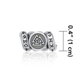 Norse Viking Valknut with Rune Symbol Silver Bead TBD362 - Jewelry
