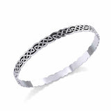 Celtic Knotwork Silver Bangle Bracelet TBG035 - Jewelry