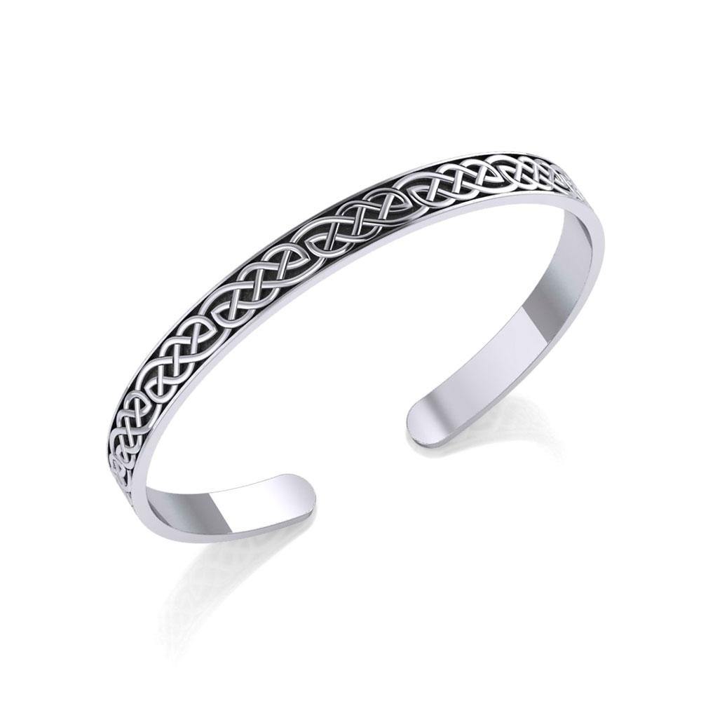 Celtic Knotwork Silver Bangle Cuff Bracelet TBG061 - Jewelry