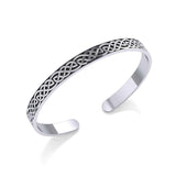 Celtic Knotwork Silver Bangle Cuff Bracelet TBG061