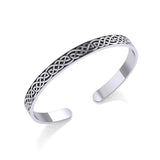 Celtic Knotwork Sterling Silver Bangle Cuff Bracelet TBG061