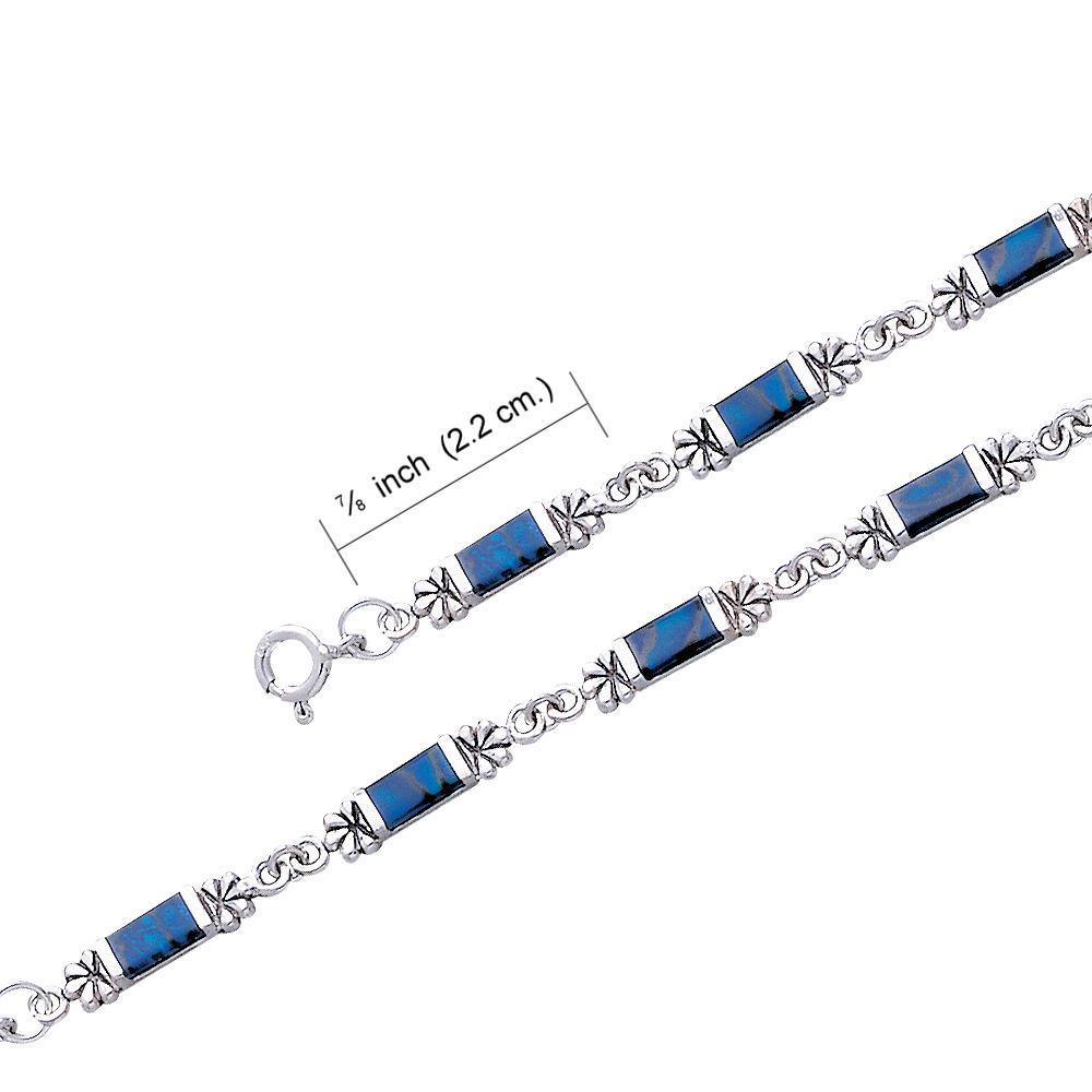 Silver Flower Link Bracelet TBG139 - Jewelry