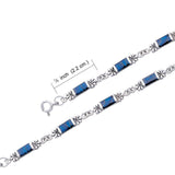 Silver Flower Link Bracelet TBG139 - Jewelry