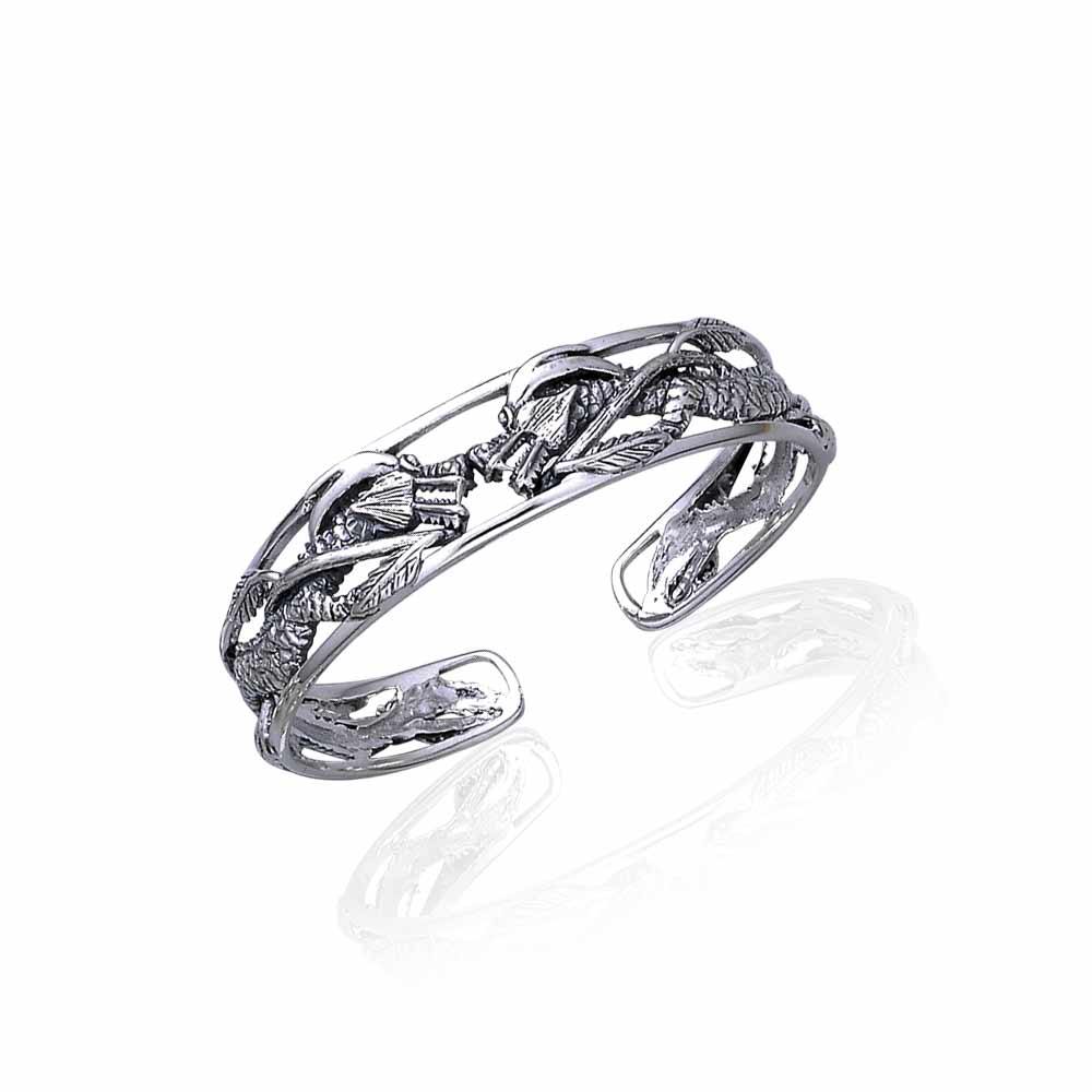 Twin Dragon Silver Bangle TBG288 - Jewelry