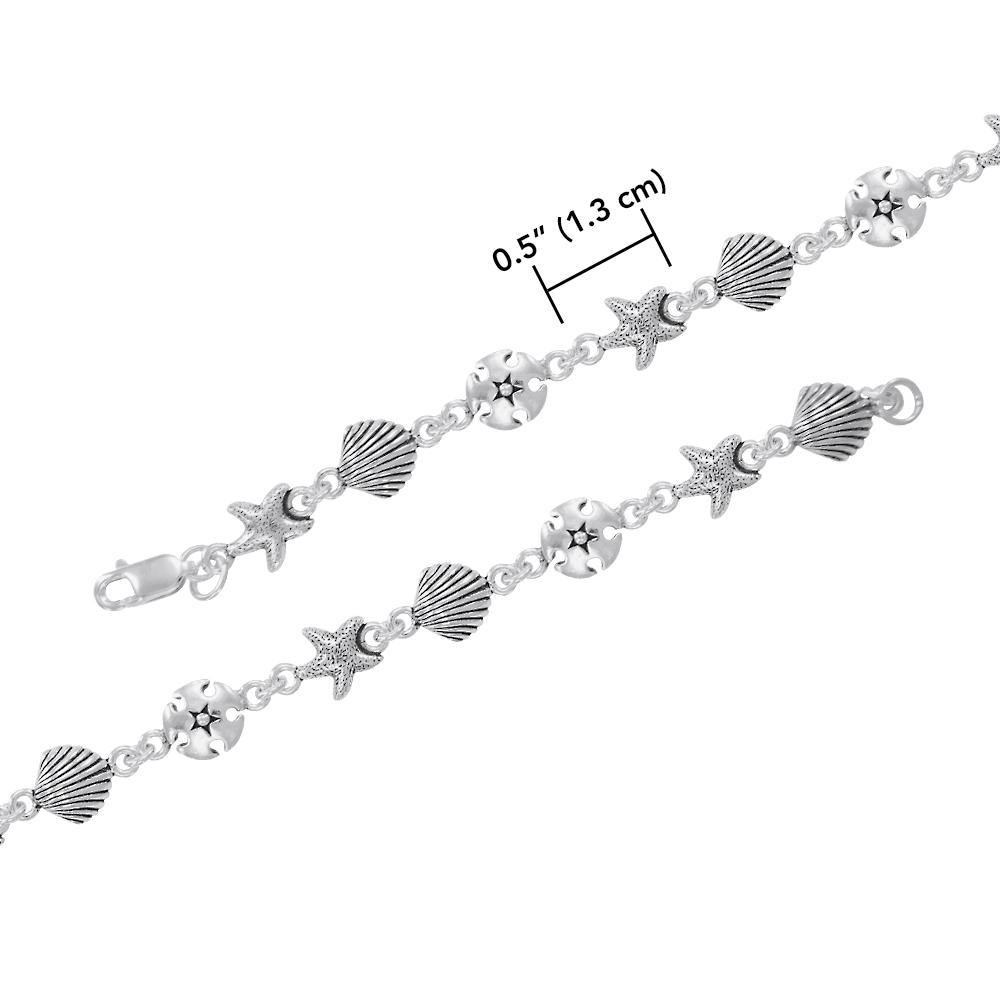 Beach is Life ~ Sterling Silver Jewelry Link Bracelet TBG451 - Jewelry