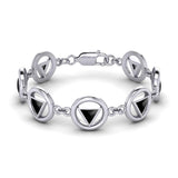 AA Symbol Sterling Silver Bracelet with Inlaid TBG689