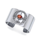 Chalice Well Silver Cuff Bracelet with Gemstone TBG734 - Jewelry