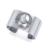 Chalice Well Silver Cuff Bracelet with Gemstone TBG734 - Jewelry