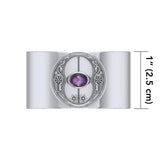 Chalice Well Silver Cuff Bracelet with Gemstone TBG734 - Jewelry