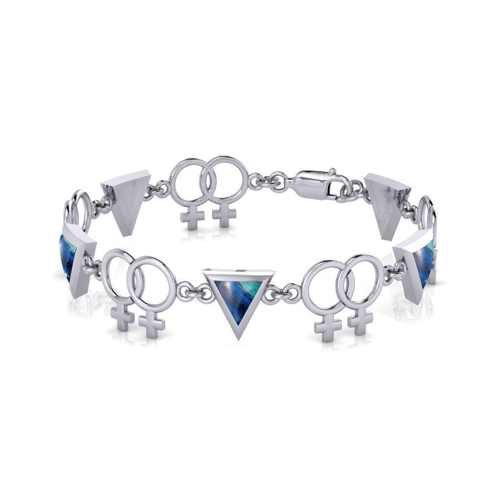 LGBTQ Women Rainbow Link Bracelet TBL059 - Jewelry