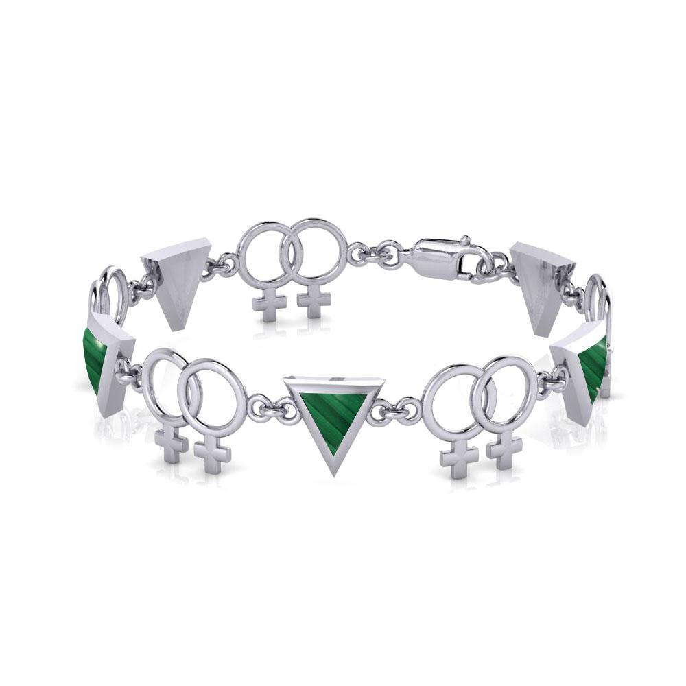 LGBTQ Women Rainbow Link Bracelet TBL059 - Jewelry