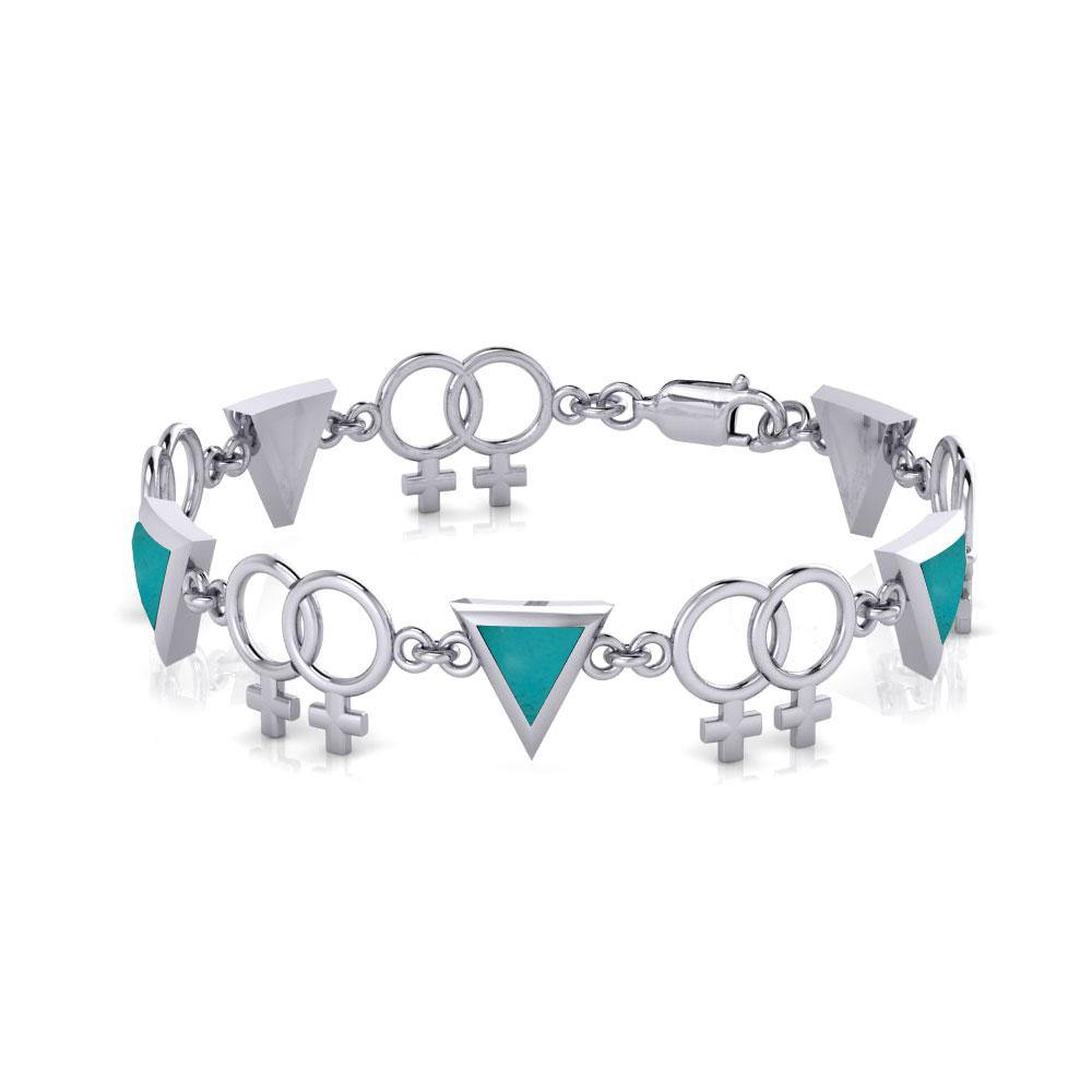 LGBTQ Women Rainbow Link Bracelet TBL059 - Jewelry