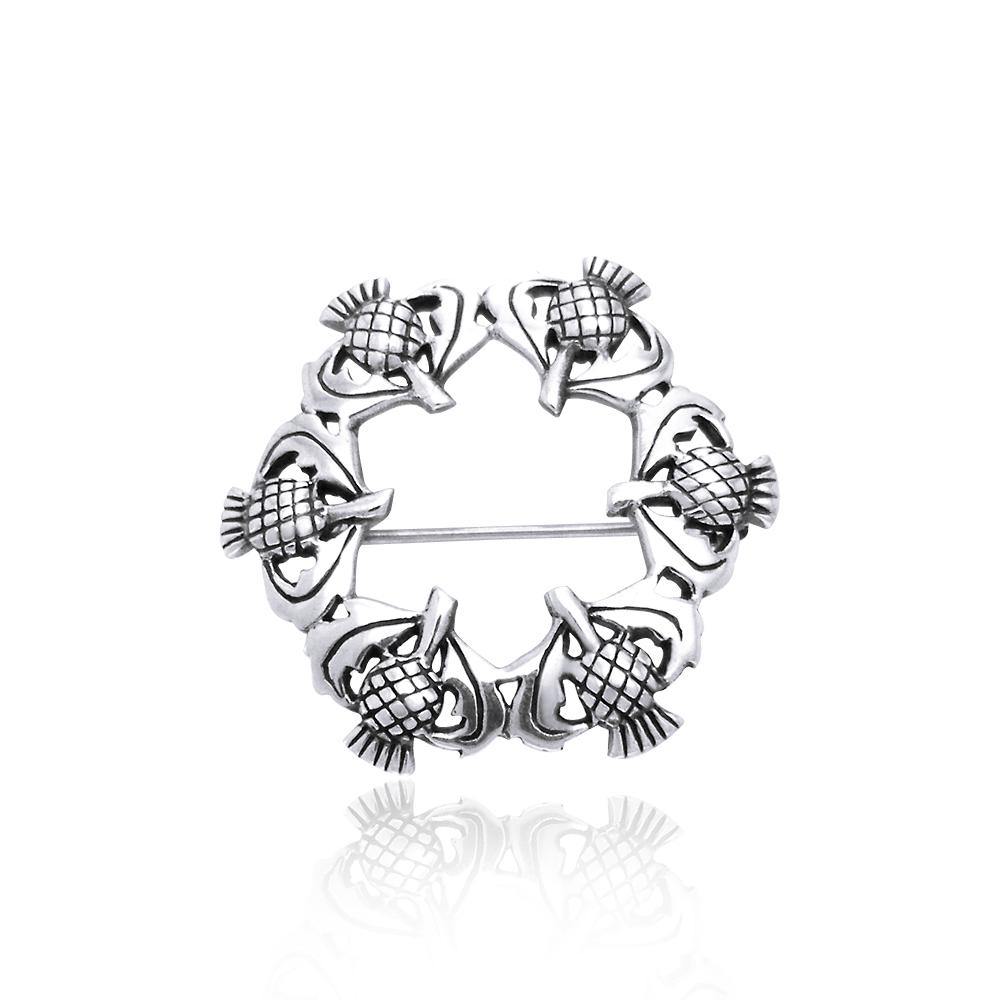 Wear the Scottish pride ~ Sterling Silver Thistle Pin TBR193 - Jewelry