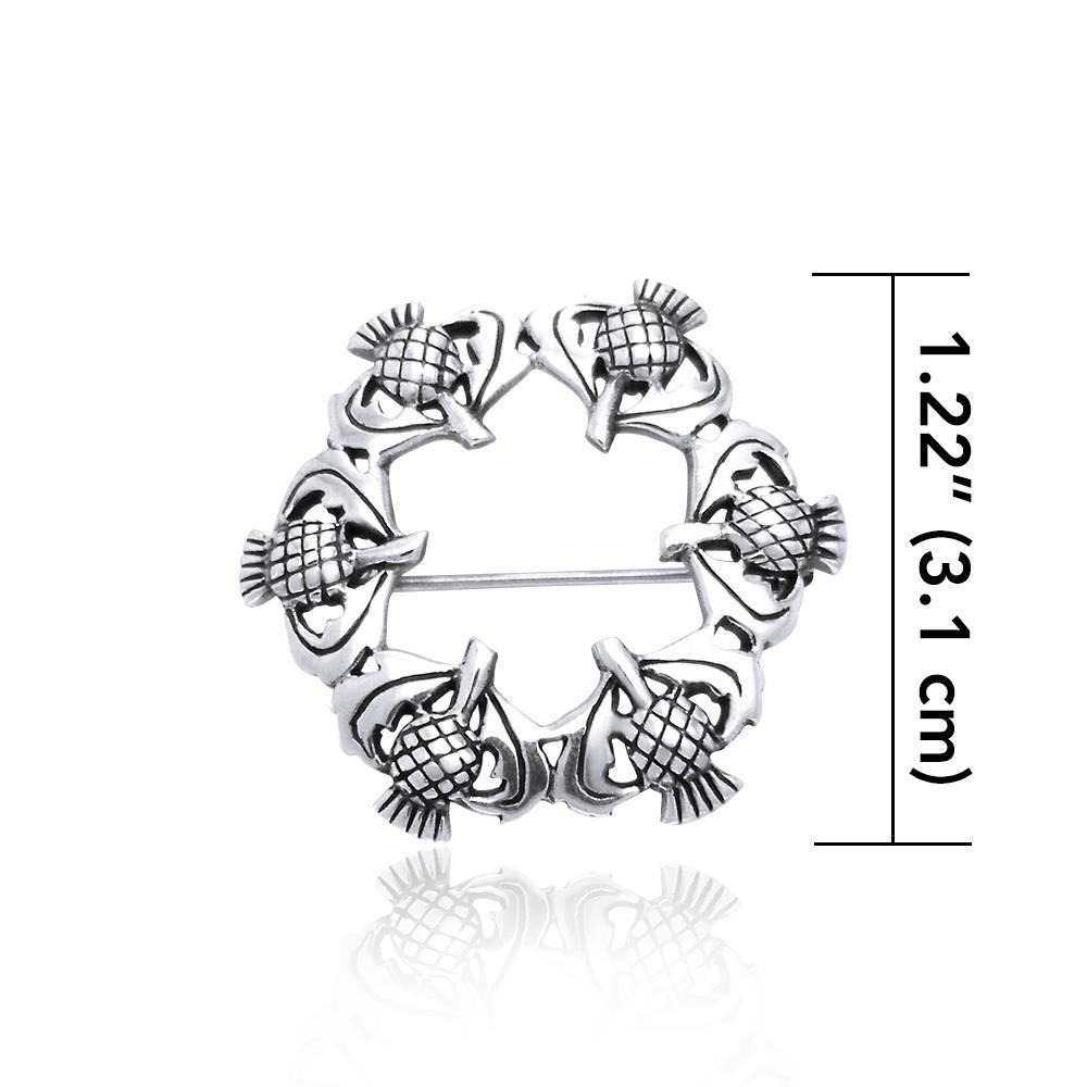 Wear the Scottish pride ~ Sterling Silver Thistle Pin TBR193 - Jewelry