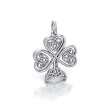 Celtic Knotwork Shamrock Silver Charm TC1083
