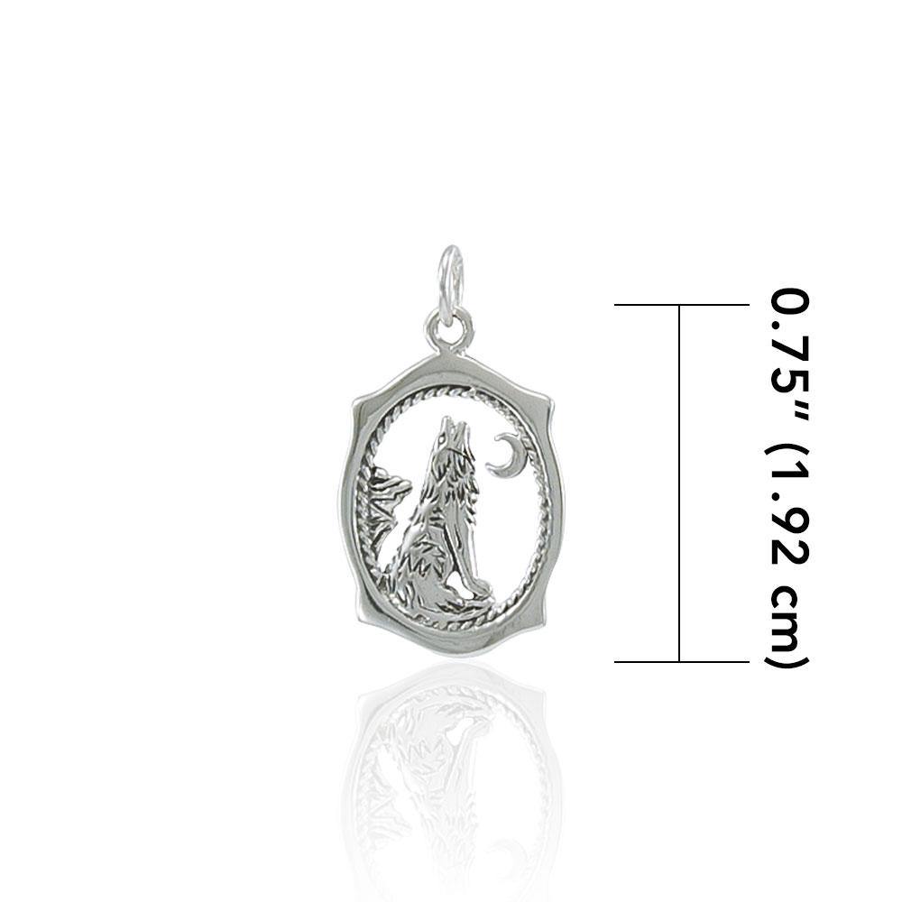 Howling Wolf Silver Charm TC429 - Jewelry