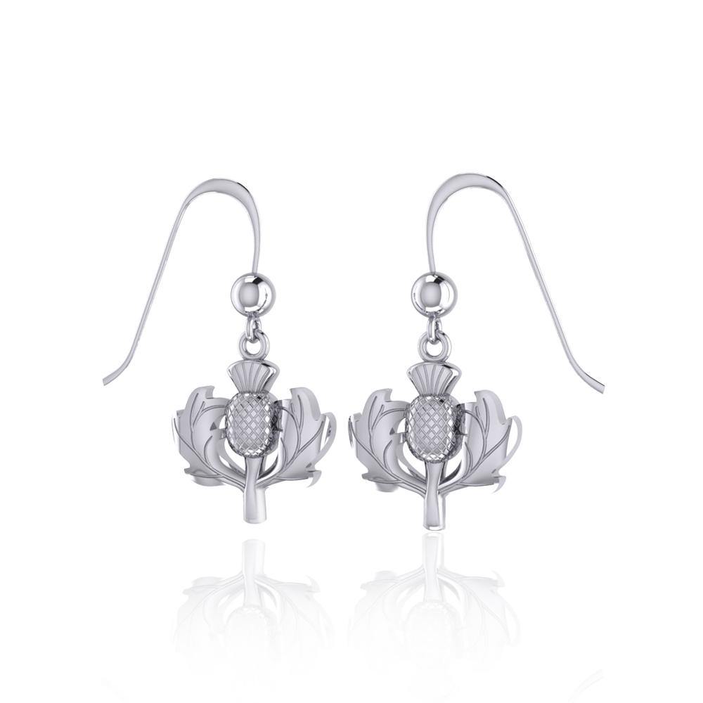 Scottish Thistle Silver Earrings TE2872 - Jewelry