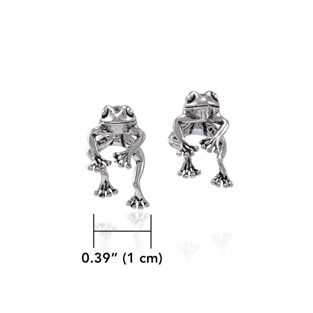 Moveable Frog Silver Silver Earrings TE533 - Jewelry