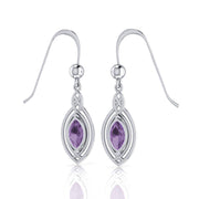Celtic Knotwork Sterling Silver Earrings with Gemstone TE872