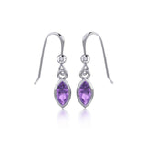 Elegance in Sterling Silver with Small Marquise Gem Dangle Earrings TE910
