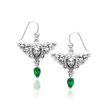 Angel Earrings with Dangling Gemstone TER1075 - Jewelry