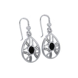 Contemporary Silver Earrings with Teardrop shape Gems TER1257 - Jewelry