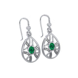 Contemporary Silver Earrings with Teardrop shape Gems TER1257 - Jewelry