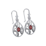 Contemporary Silver Earrings with Teardrop shape Gems TER1257 - Jewelry
