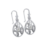 Contemporary Silver Earrings with Teardrop shape Gems TER1257 - Jewelry