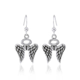 Angel Wings Halo Sterling Silver Earrings TER1618