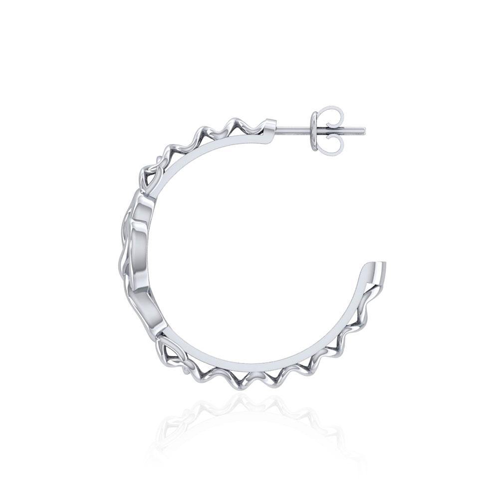 Celtic Knot Silver Hoop Post Earrings TER1680 - Jewelry