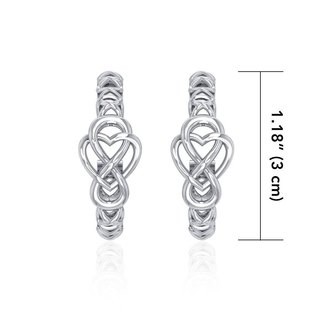 Celtic Knot Silver Hoop Post Earrings TER1680 - Jewelry